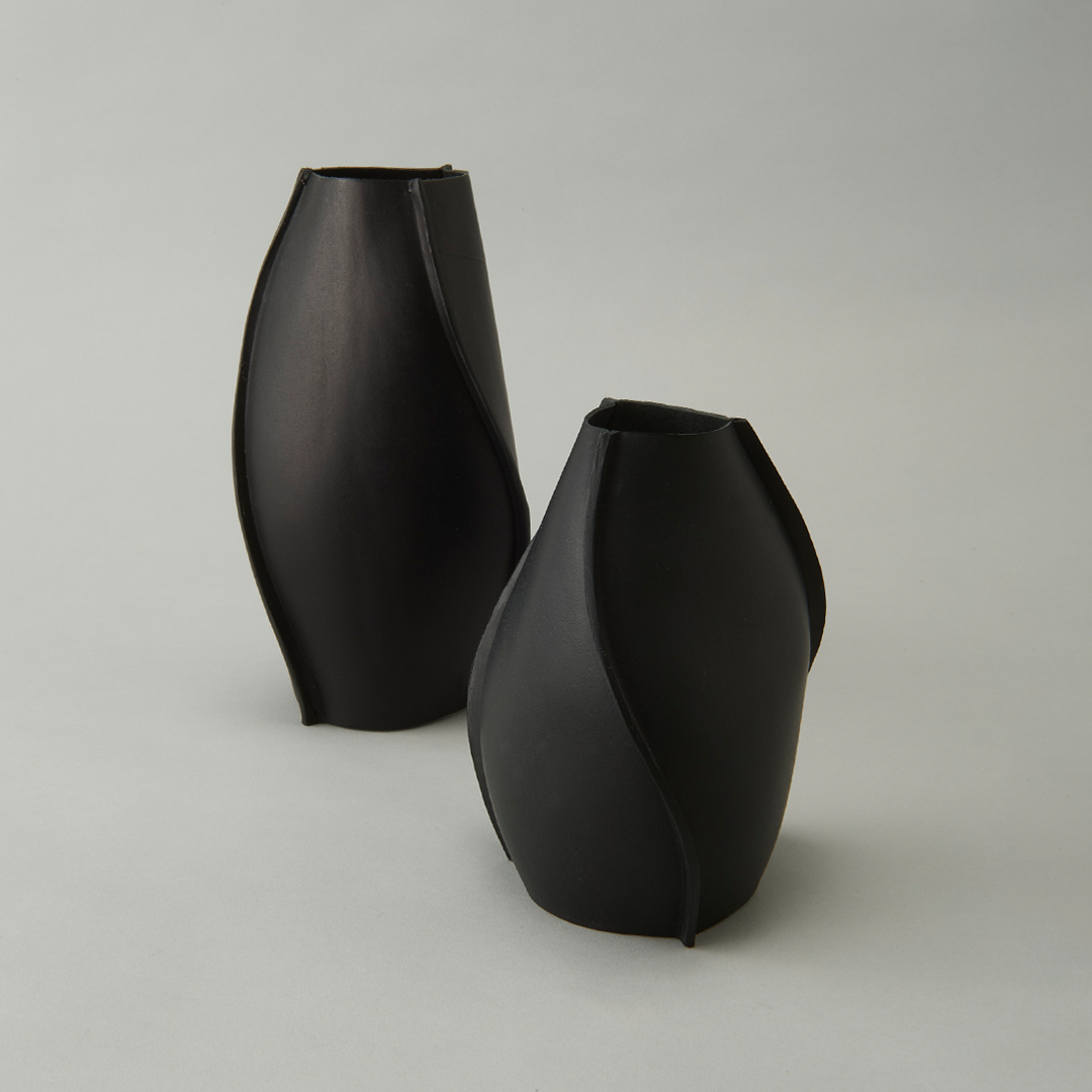 3D-FORMED LEATHER VASE S-size（フラワーベース S）