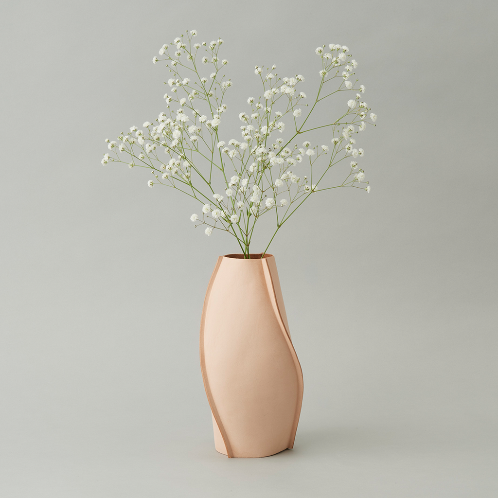 3D-FORMED LEATHER VASE L-size（フラワーベース L）