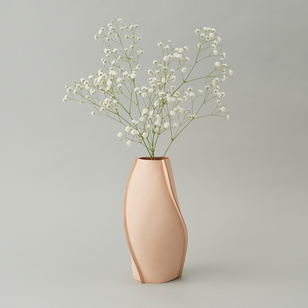 3D-FORMED LEATHER VASE L-size（フラワーベース L）