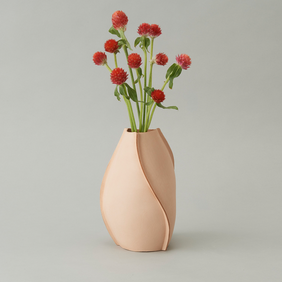 3D-FORMED LEATHER VASE S-size（フラワーベース S）
